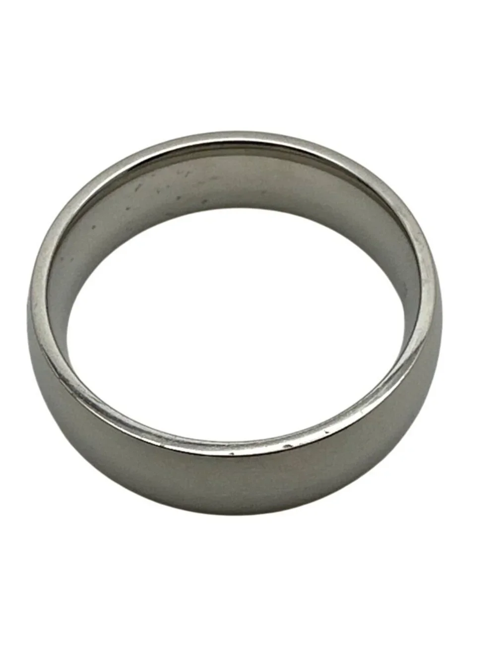 Men's Stainless Steel Band Ring Silver Size 7.5 Minimalist Wedding Casual